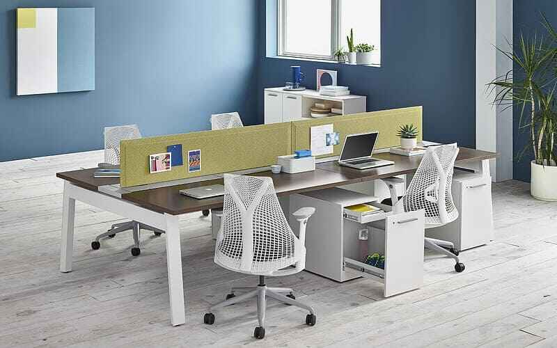 Ergonomic office interiors for enhanced comfort.